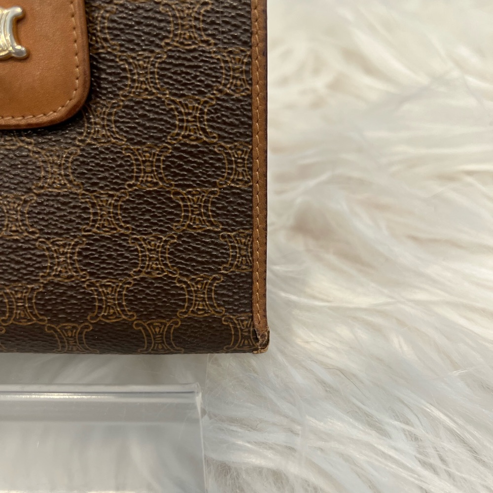 Celine Vintage Paris Kisslock Compact Leather & Canvas Wallet - Picture 7 of 9
